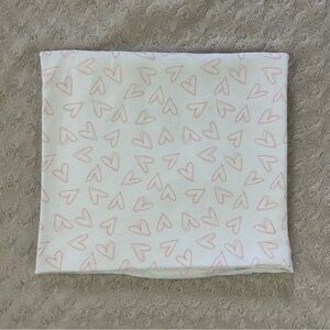 Copper Pearl Hearts Print Baby Swaddle Blanket Pink White Stretchy Thin